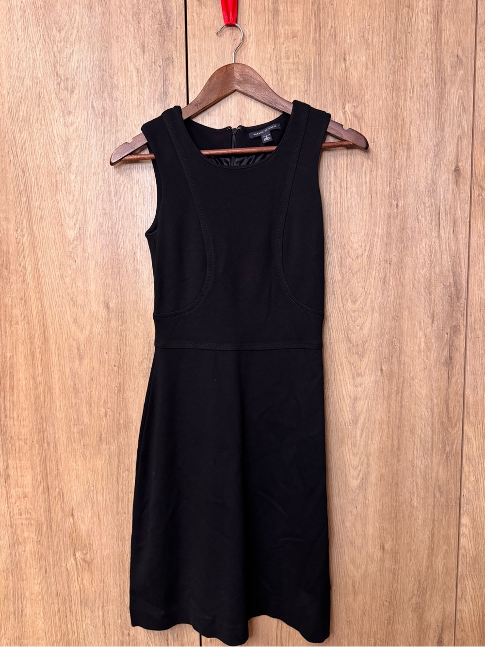 Banana Republic Women’s Black Sleeveless Shift Polished Tailored Midi Dress 0